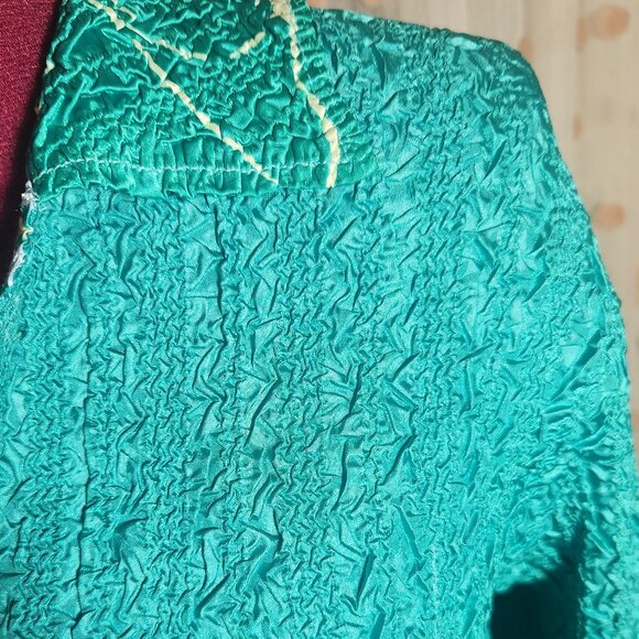 Vintage Women's Reversible light jacket - M, teal and Monet inspired design - Picture 4 of 5